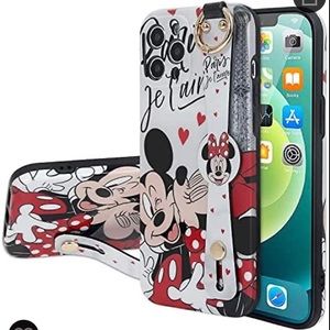 NWT Cute Mickey&Minne Phone case and wrist lanyard strap for iPhone 12 Pro Max
